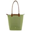 Longchamp Сумка на плечо Le Pliage 28 однотонная с логотипом, застежка на кнопку и молнию, холст с кожаными вставками, сумка-тоут, сумка для покупок, ручная, средний размер 2605089P77