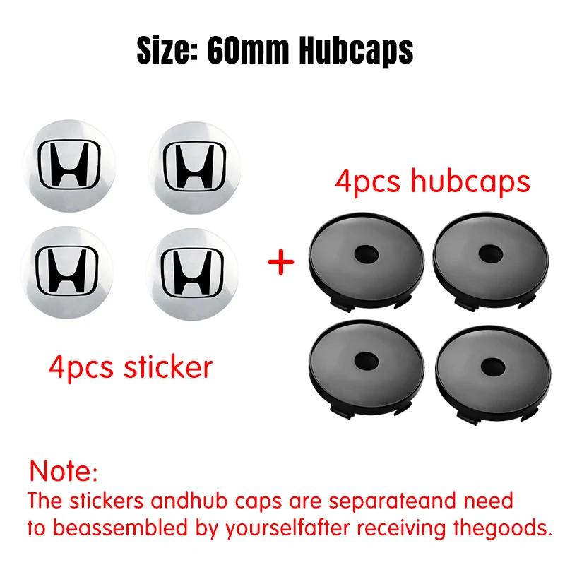 56/60mm Car Wheel Center Hub Cap Badge Logo Emblem Decal Wheel Sticker For Honda Civic City Accord Odyssey CRV Hrv Jazz CBR VTX