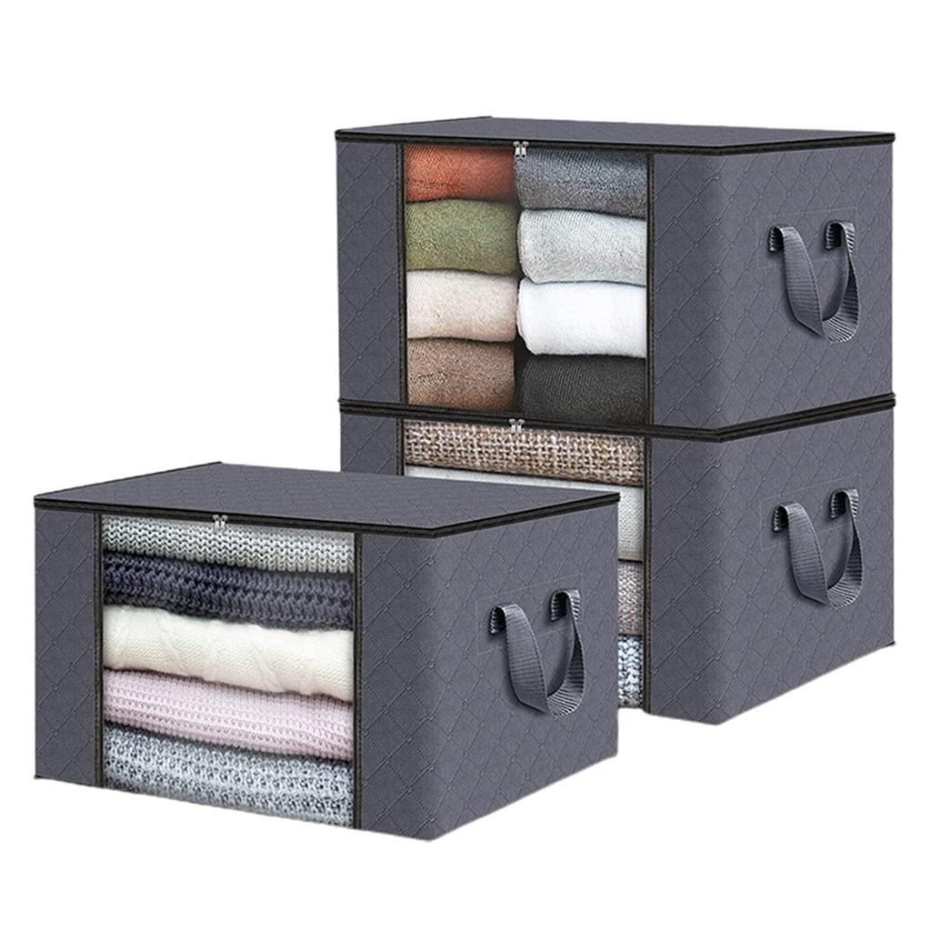 Foldable Under Bed Storage Containers with Clear Window Underbed Toy Organizers and Clothing Storage Bags Closet Storage Bins