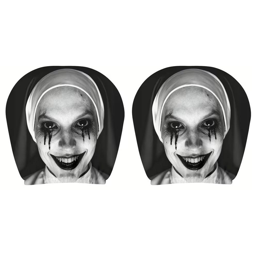 2Pcs Elastic Halloween Car Headrest Covers Soft Comfortable Auto Headrest Wrap  Car Accessories