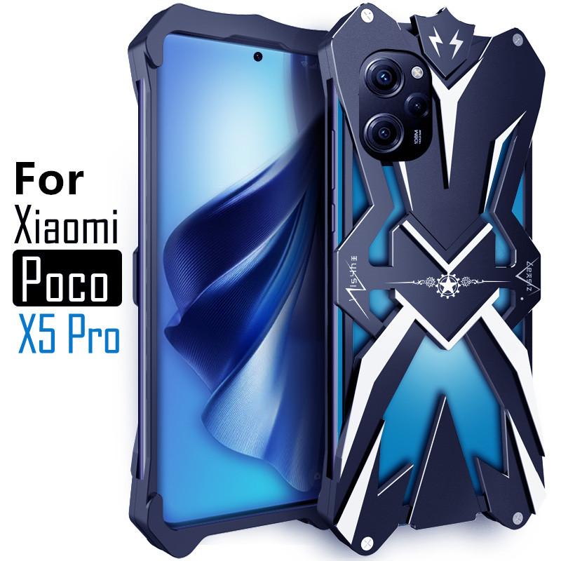 For POCO F6 Pro Zimon Luxury New Thor Heavy Duty Armor Metal Aluminum Phone Cases For POCO F6 F5 Pro POCO X5 X6 Pro funda Cover