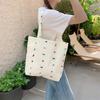 2 Gentle Flower Cotton Bag Shoulder Canvas Bag Large Capacity Women's Book Bag Daily Matching Bag