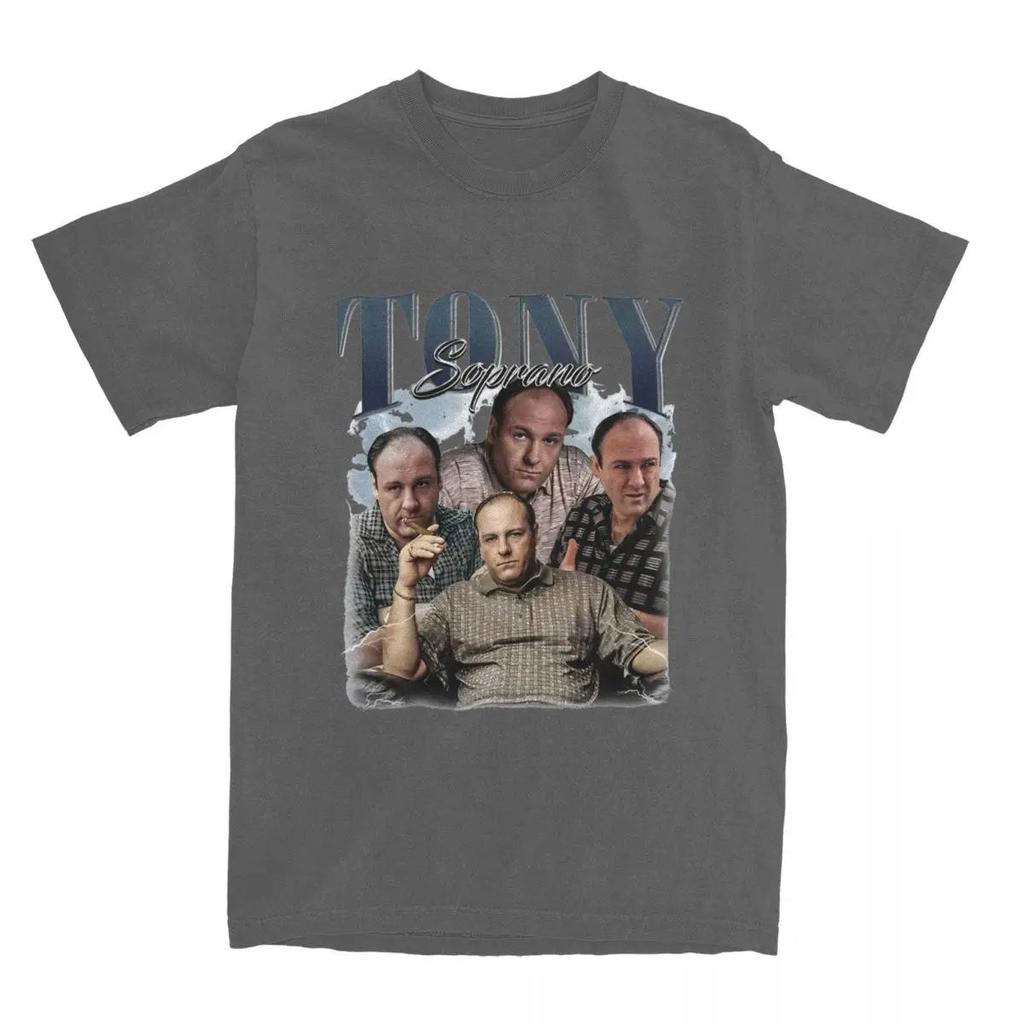 The Classic Movie Print Short Sleeve Funny Tee Shirt Vintage Tony Soprano T Shirts O Neck Casual Loose Cotton Tops Unisex