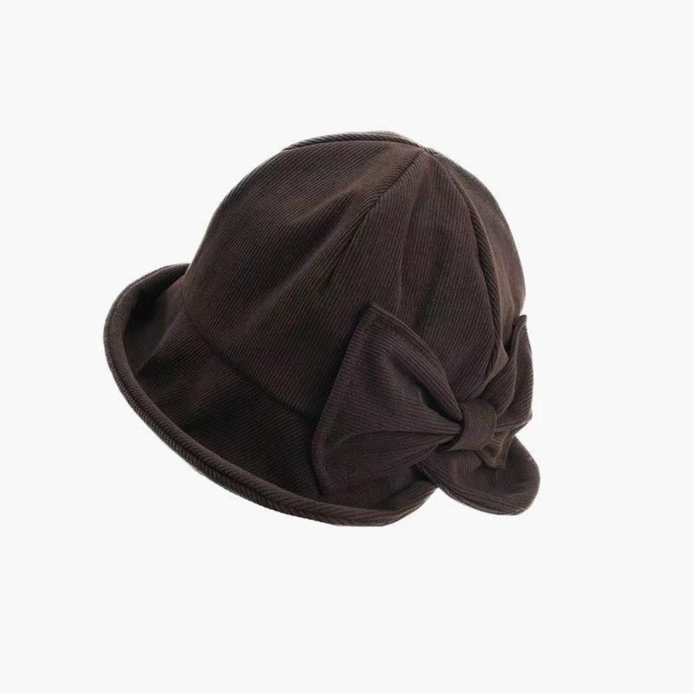 Cold Resistant Vintage Bucket Hat Slit Front Bow Bucket Hat New Women's Bucket Hat Outdoor Wear