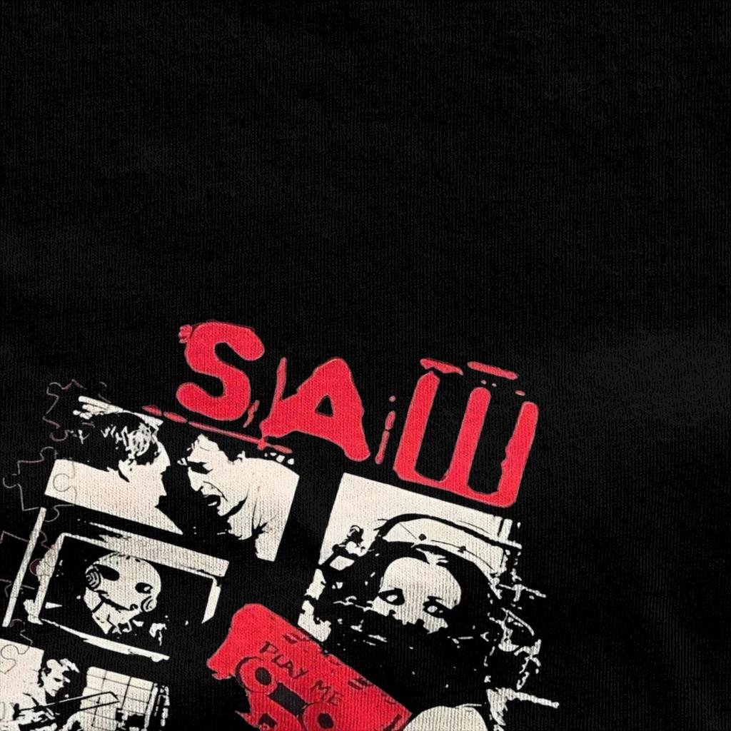 Vintage Saw Jigsaw Game Over Men Women's T Shirts Merch Humor Tees T-Shirt Cotton Plus Size Clothes