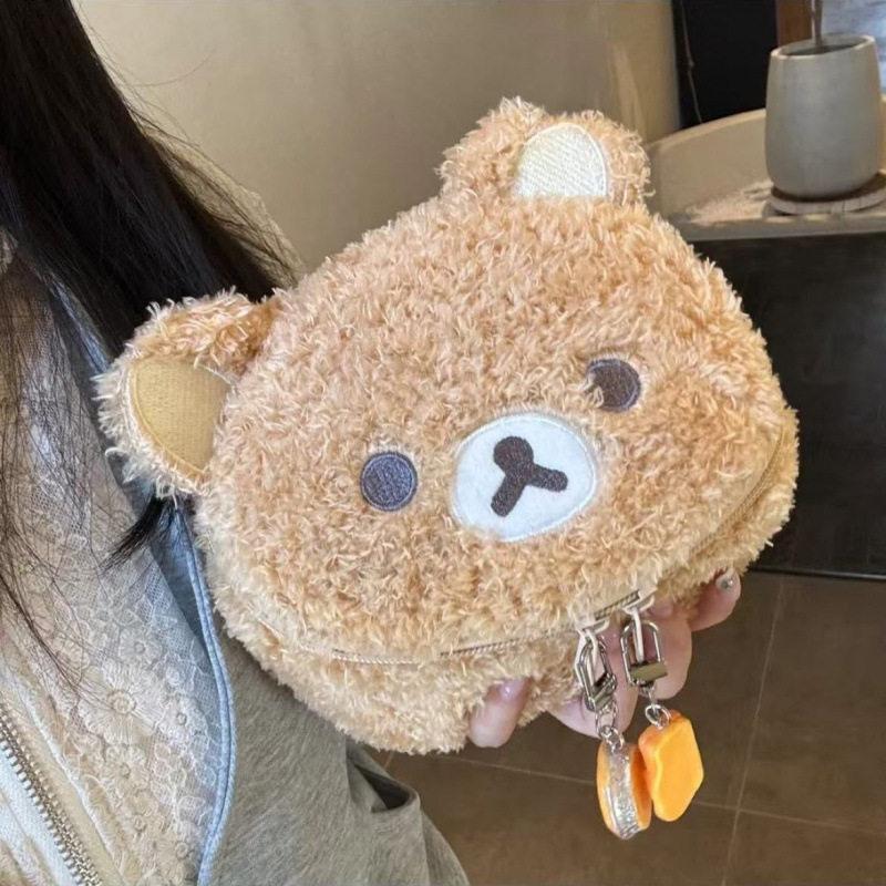 Rilakkuma New Style Plush Storage Bag Japanese Cute Creative Large Capacity Cosmetic Bag Instant Camera Ccd Organizer Bag