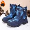 Детские зимние ботинки с высоким голенищем и флисовой подкладкой: Зимние ботинки с нескользящими стальными когтями для мальчиков и девочек