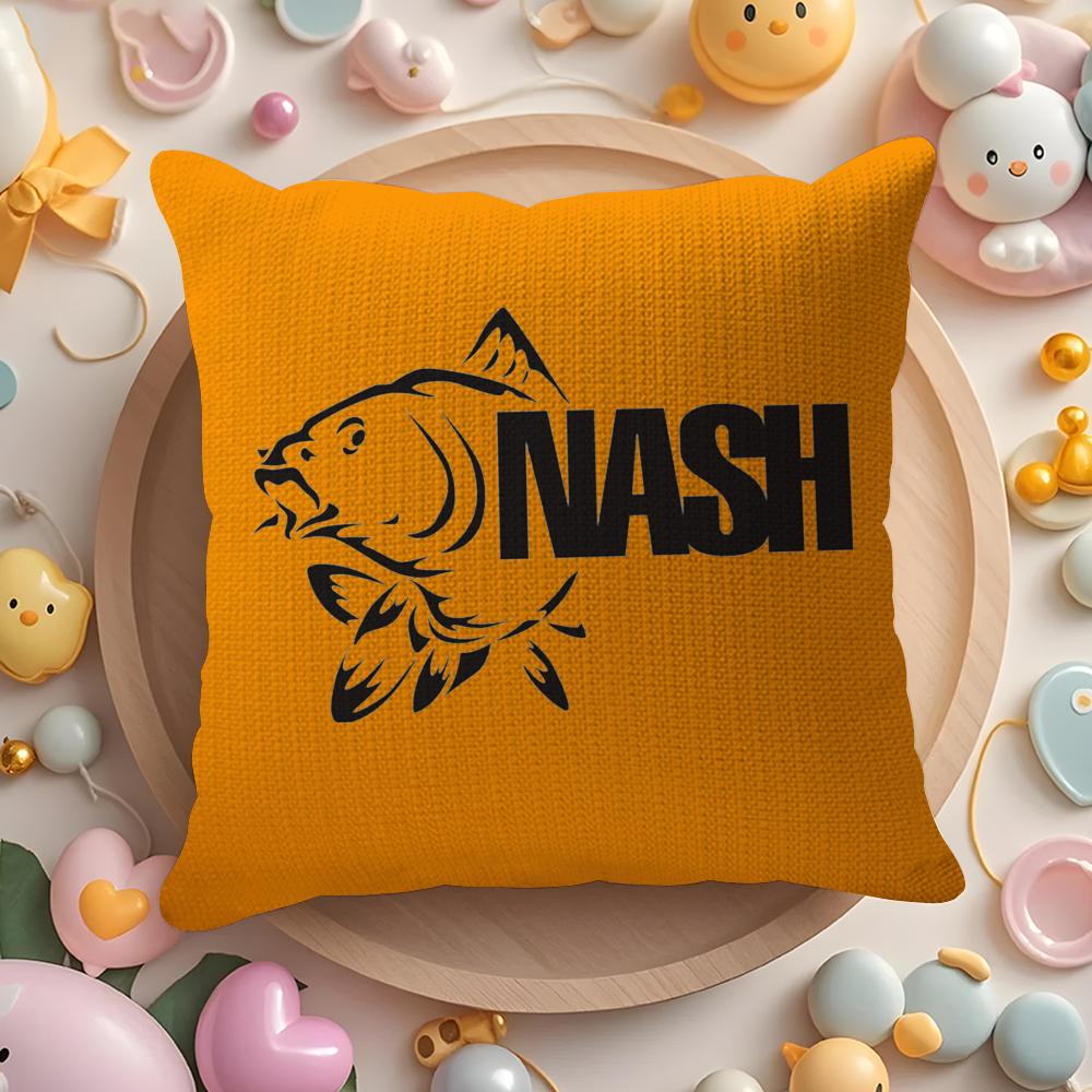 Чехол на подушку с логотипом N-Nash Fishing, льняная органическая ткань, двусторонняя печать, дышащий наволочка, декор для дивана и дома, подарок