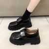 2024 Весна и Осень Новые Женские Туфли Круглый Носок Увеличенный Mary Jane Повседневная Мода Однотонные Туфли Британский Стиль Для Женщин