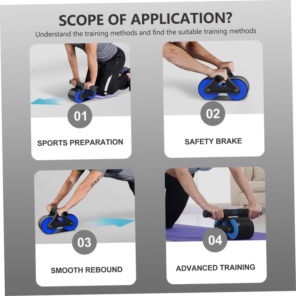 Automatic Rebound Abdominal Wheel, Double Round Ab Roller Wheel Exercise Equipment, Domestic Abdominal Exerciser, Beginners and