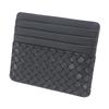 Inden Card Holder Slim Card Case Thin Deerskin Black X Black Lacquer Ajiro Knitting Pattern [Indenya] 2530-01-158