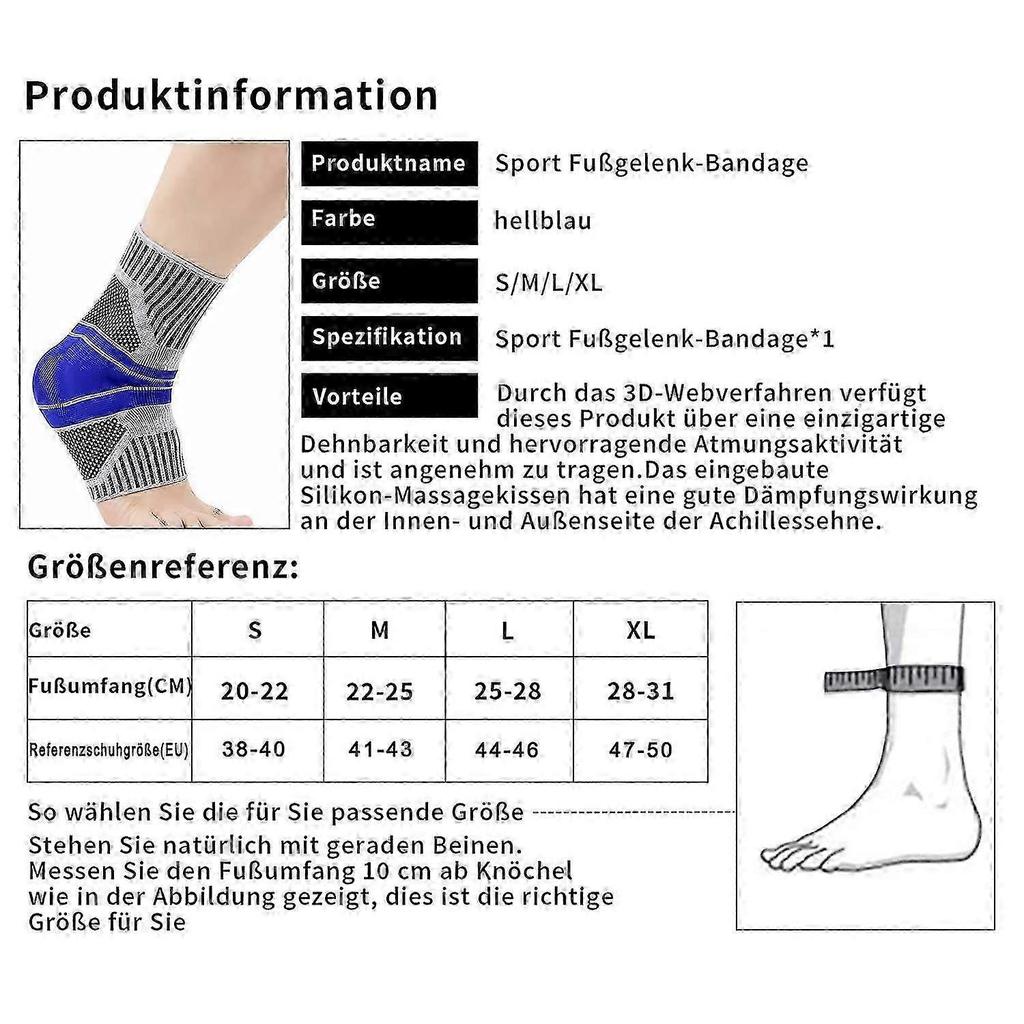 Ankle Brace with Silicone Gel Padding, Adjustable Ankle Support for Sprain Protection & Recovery, Unisex Sports Ankle Sleeve