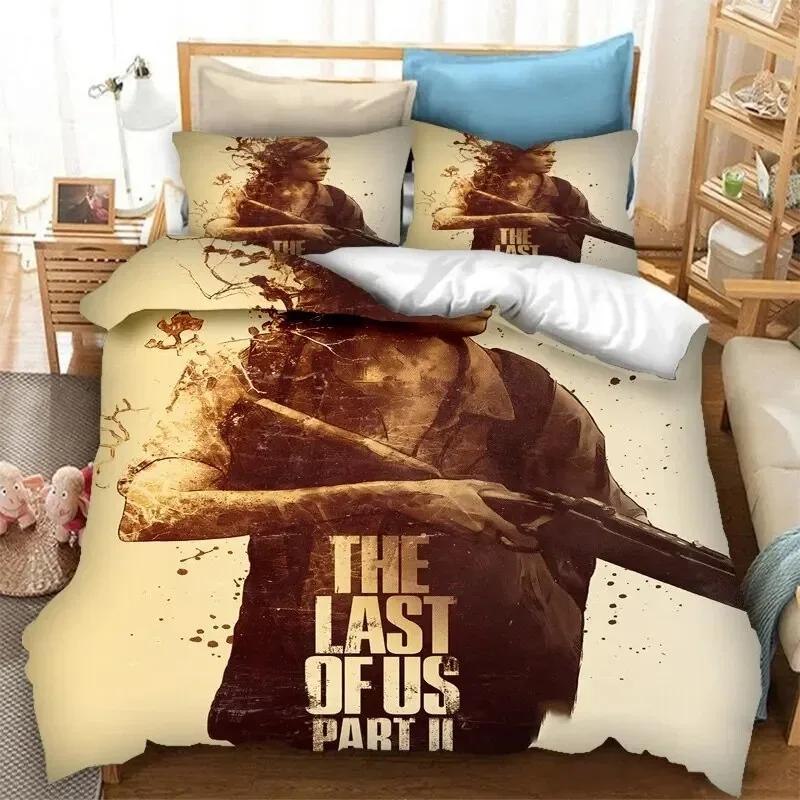 Игровой Постельное белье The Last Of Us Part Пододеяльник Покрывало на кровать Спальня Чехлы на одеяло Односпальное Двуспальное King Size Чехол на одеяло Домашний текстиль 2-3 шт.