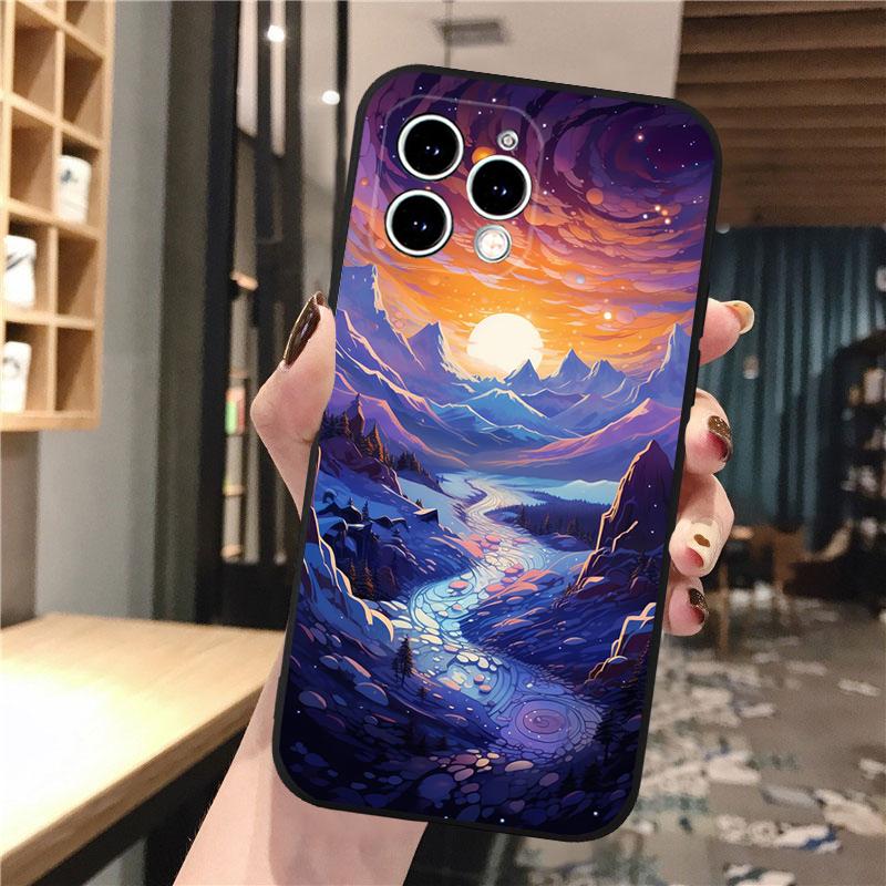 Чехол для телефона с изображением лунного ночного пейзажа для iPhone 15 14 Pro Max 13 12 11 Pro Max XSMax XR 12 13 mini 14 Plus Shell