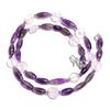 Natural Amethyst Rose Quartz Gemstone Mix Shape Smooth Beads Necklace 17" UB4030 UB-4030