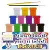 Peinture Enfant Lavable Креативный декор | 12х20мл | Вибрирующие базовые модели Couleurs | Нетоксичный