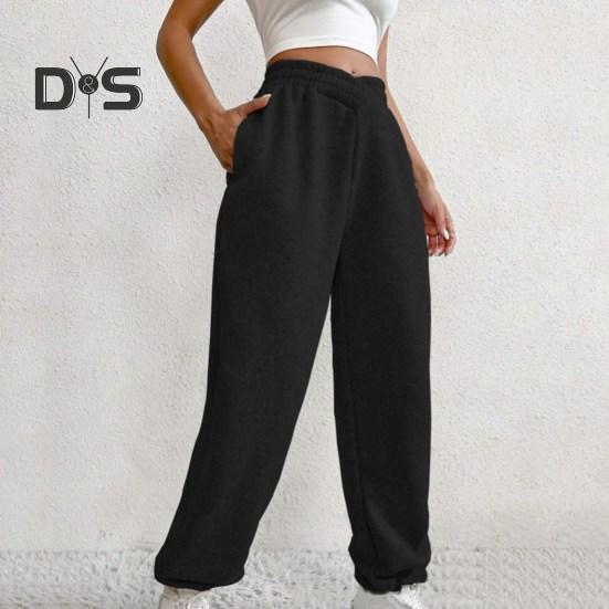 Женские спортивные штаны с высокой талией, свободные спортивные штаны с карманами, кроссоверы, спортивные штаны, удобные брюки для тренировок