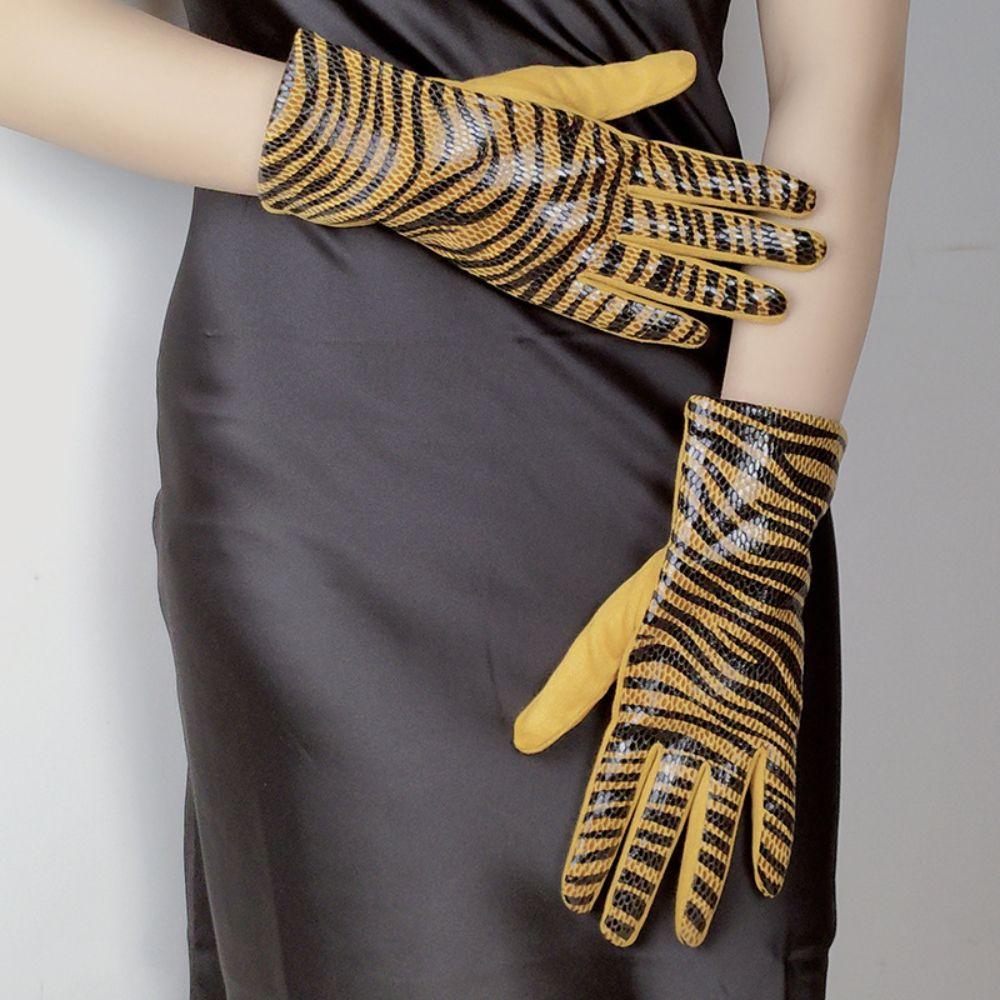 Animal Stripe Print Winter Gloves Zebra Striped Thermal Gloves Lined Warm Gloves Cold Weather