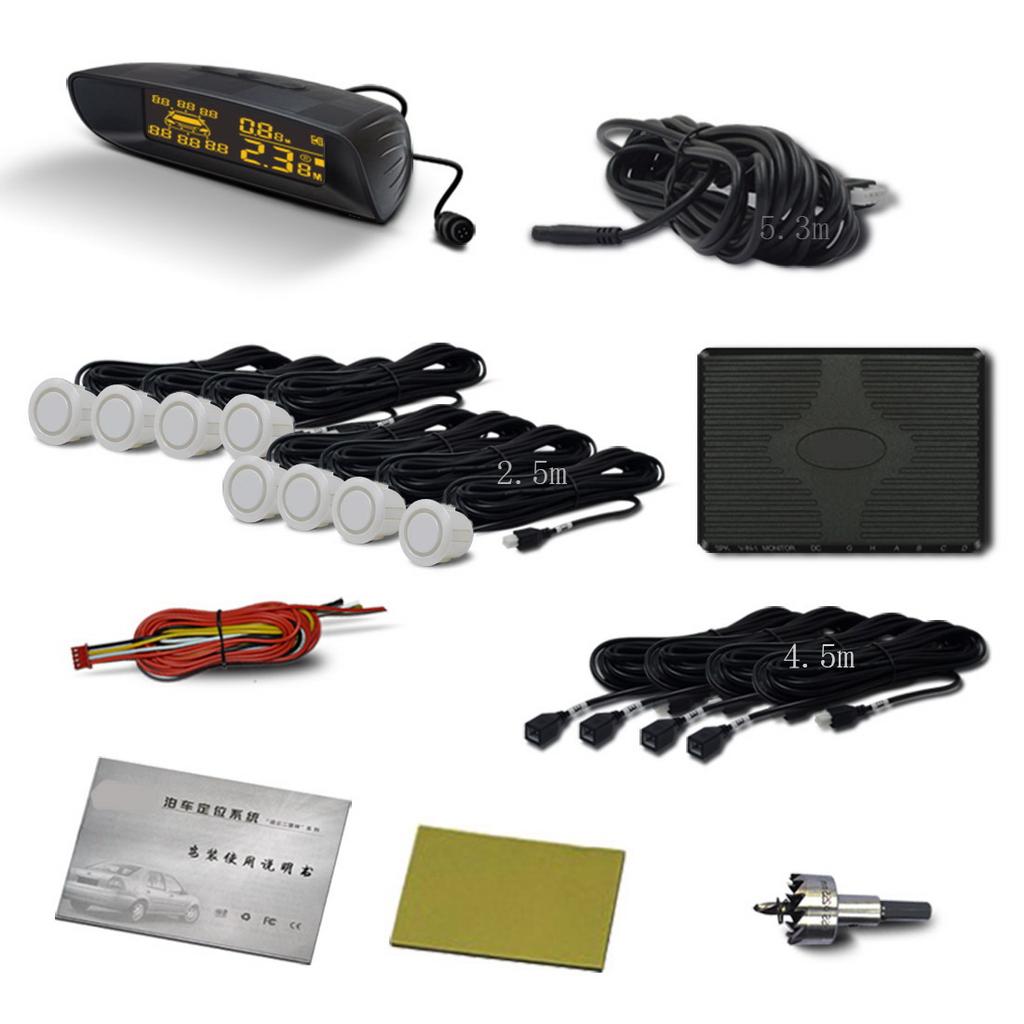 Vehicle Car 8 Parking Sensors System Reverse Backup Radar Front and Rear Assistant Kit Parktronic Auto Distance Detection Beep