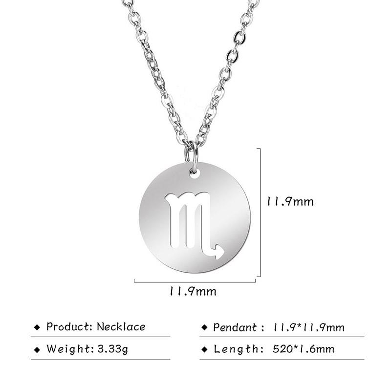 Ожерелья из нержавеющей стали со знаком зодиака, 12 колье-подвески в виде созвездия, Овен, Весы, Лев, колье, подарок на день рождения