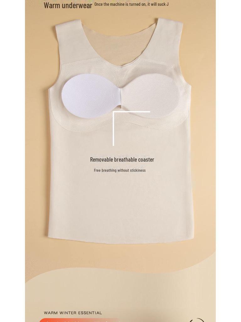 Girls' Seamless Thermal Vest with Chest Pad - Autumn/Winter