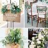 Свадебные украшения Искусственные листья Лозы Эвкалиптовые гирлянды Настенные подвесные растения Плющ День рождения Свадебный стол Декор