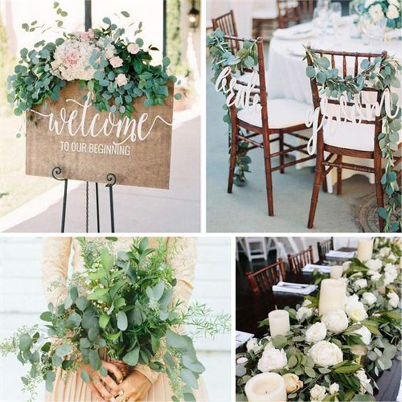 Свадебные украшения Искусственные листья Лозы Эвкалиптовые гирлянды Настенные подвесные растения Плющ День рождения Свадебный стол Декор