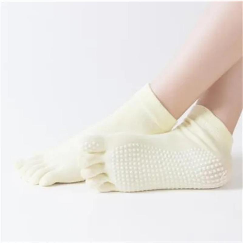 Women Sports Yoga Socks Anti-slip Five Fingers Silicone Non-slip 5 Toe Socks Ballet Gym Fitness Sports Cotton Socks
