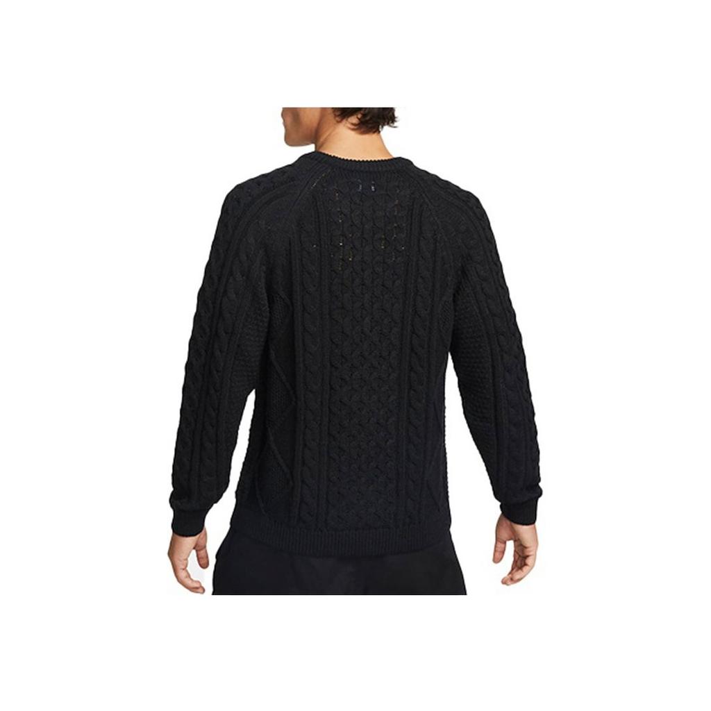 Nike Cable Knit L/S Sweater (Asia Sizing) Black Men Streetwear DQ5177-010