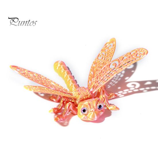Eco-friendly Plastic Figure 3D Printed Articulated Dragonfly Model, Flexible Realistic Animal Fidget Toys, Educational Science Teaching Aid