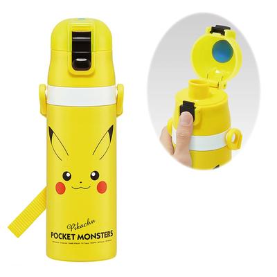 Skater Бутылка для воды из нержавеющей стали Water Direct Pokemon Pikachu, легкая, холодного хранения, спортивная, детская, питьевая, 470 мл, для лица,