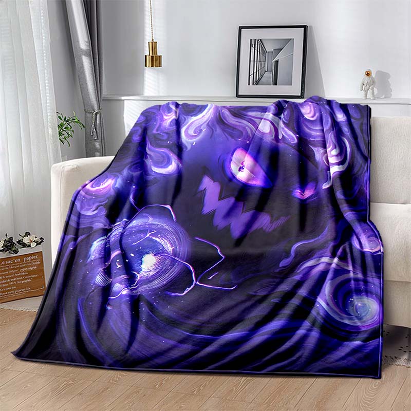 P-Pokemon G-Gengar Print Blanket Warm Soft Comfortable Home Travel Blanket Sofa Bedding Camping RV Blanket Luxury Gift Potdemiel