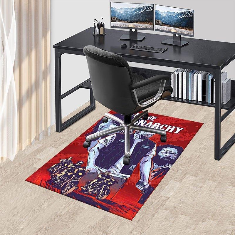 1pc Sons of Anarchy themed Office Carpet Chair Mats - durable polyester rug for home theater, office, dorm room decor - tA06