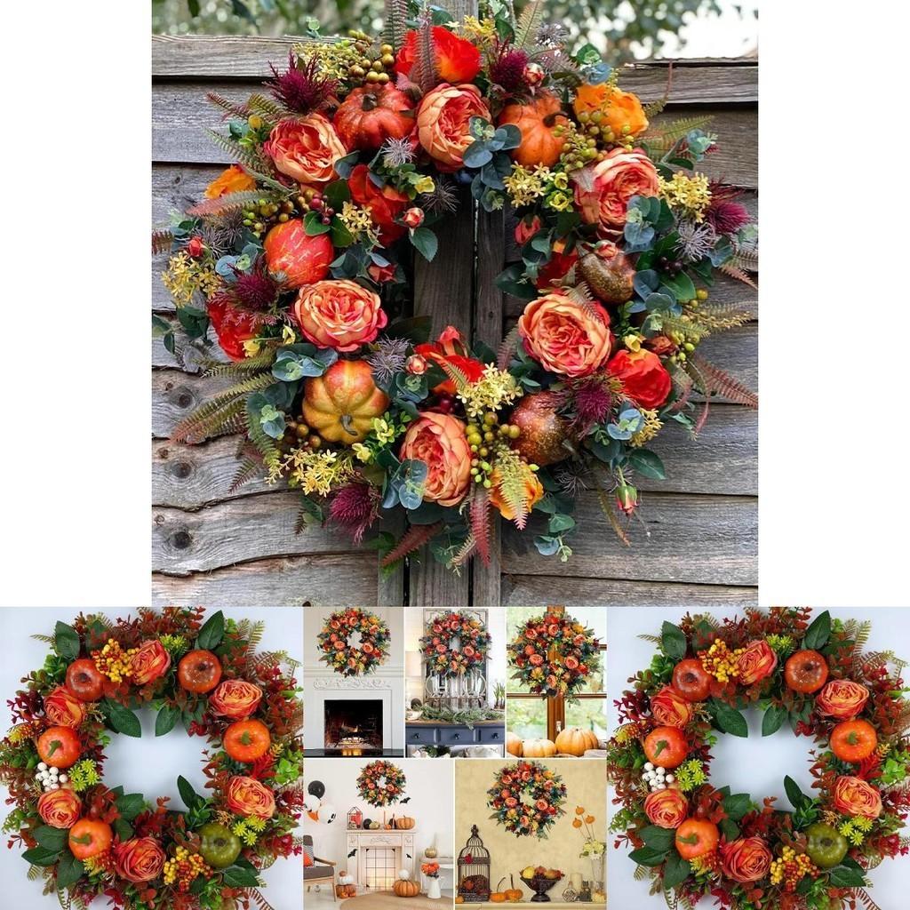 Eye-catching Thanksgiving Day Christmas Wreath Ornament For Home Decoration