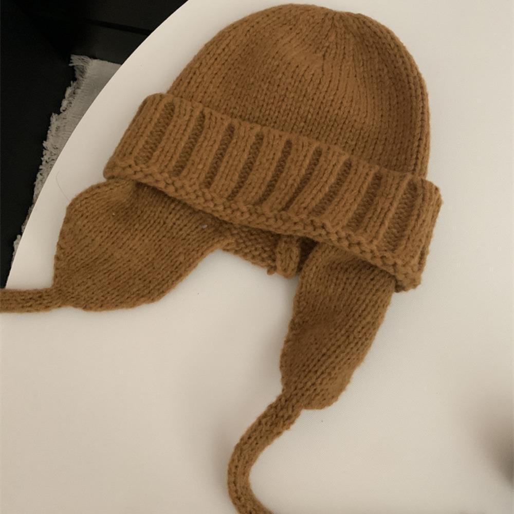 Knitting Knitted Trapper Hat Elastic Outdoor Warmer Knitted Hats Fashion Knitted Wool Flying Hat