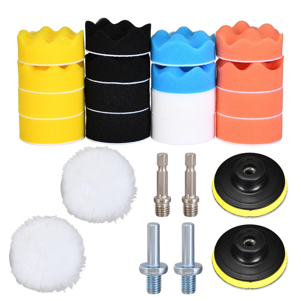 Полировальная губка для полировки 80 мм 24 шт. Полировальная губка с шестигранным валом для электрической полировальной машины, ударной дрели, полировальный шуруповерт P