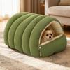 Съемная Моющаяся Зимняя Закрытая Кошачья Кровать Мягкая Хлопковая Уютная Кошачья Кровать Пещера Складной Толстый Домик для Сна Питомца для Кошек Маленьких Собак