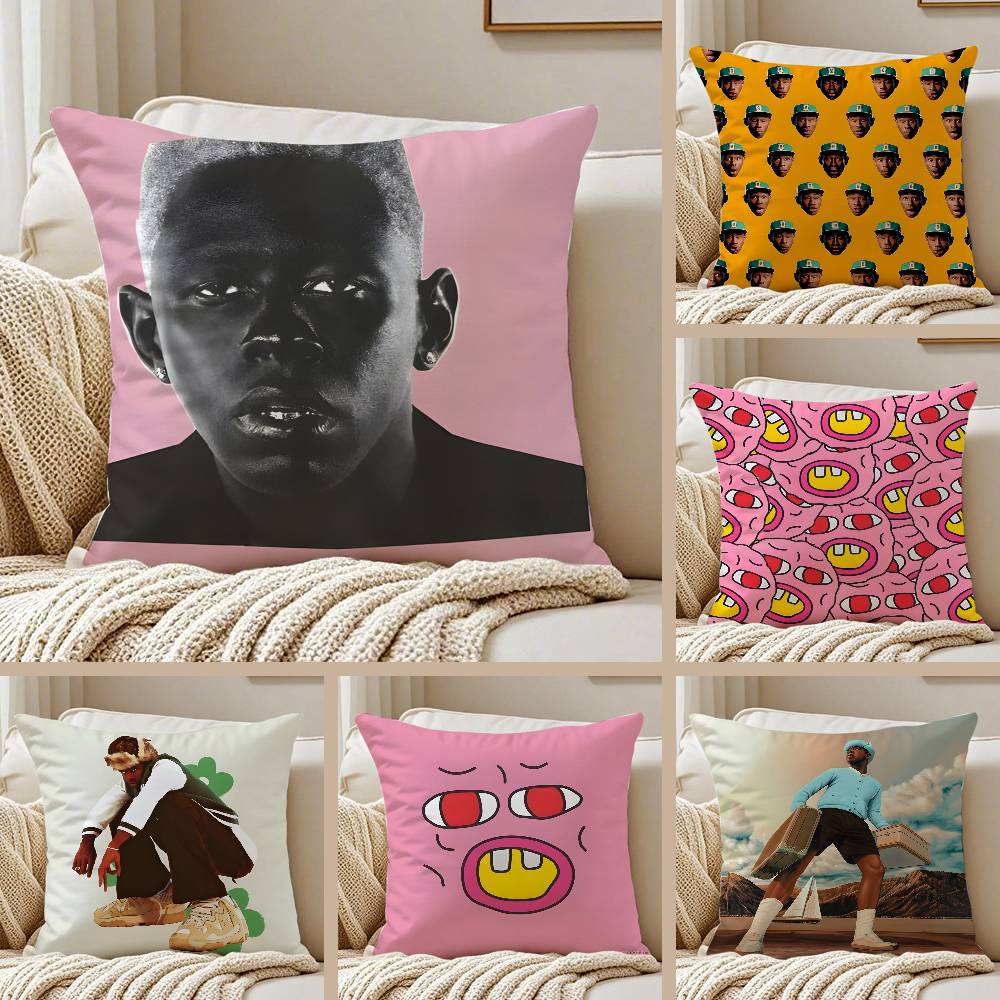 Т-Тайлер Креатор Рэпер Наволочка Наволочка против пылевых клещей Невидимая молния Шелковистый короткий плюш Чехол на подушку для дивана