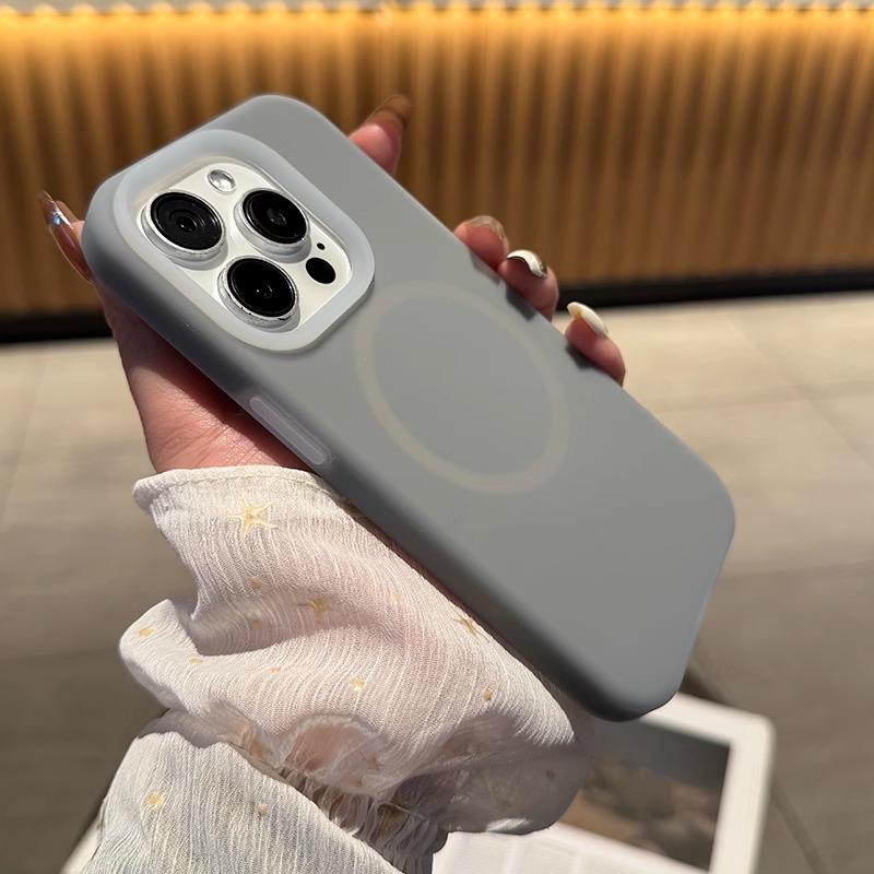 genuine jelly liquid silicon phone case for For Iphone 16 15 14 13 12 11 Pro Max magnetic wireless charging soft case