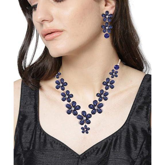 Комплекты украшений для женщин, ожерелье-чокер с кристаллами, комплект украшений с серьгами для девочек/женщин