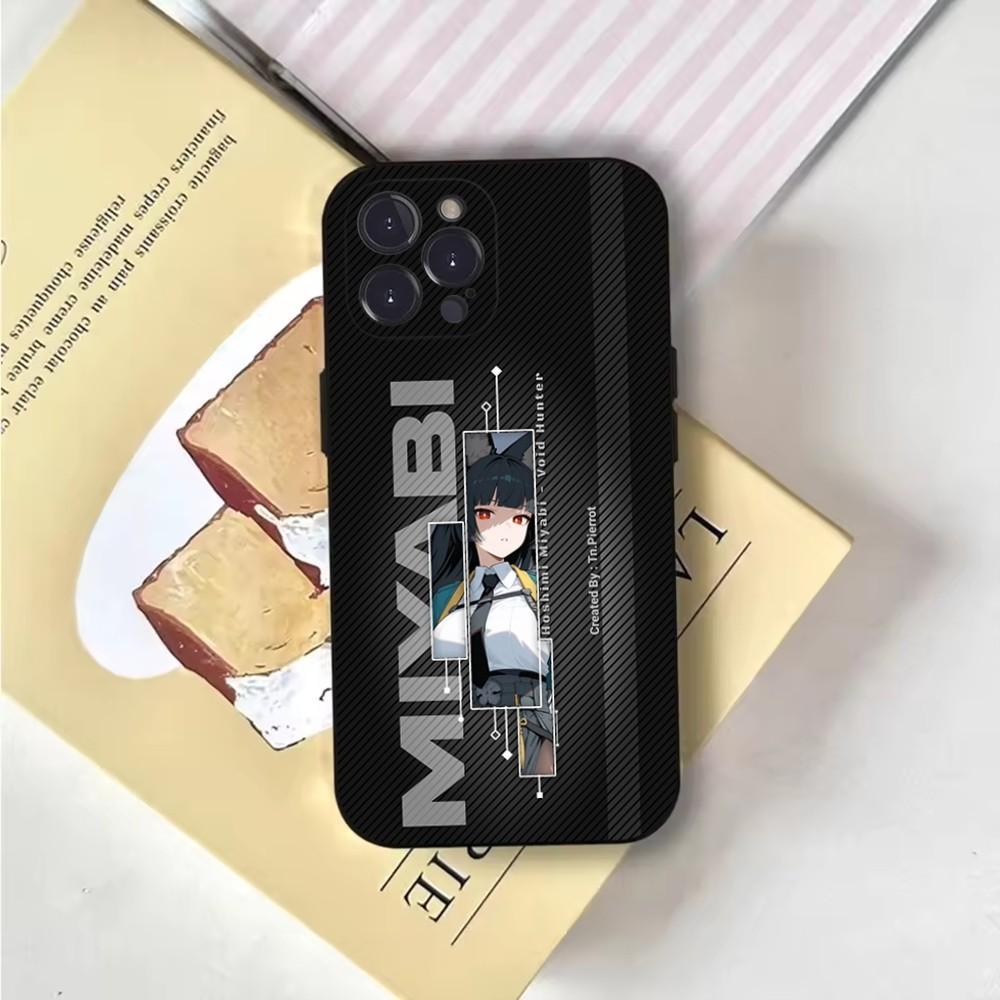 Чехол для телефона Miyabi Hoshimi для iPhone 16,15,14,13,12,11,Pro,X,XS,Max,XR,Plus,Mini Мягкий черный чехол