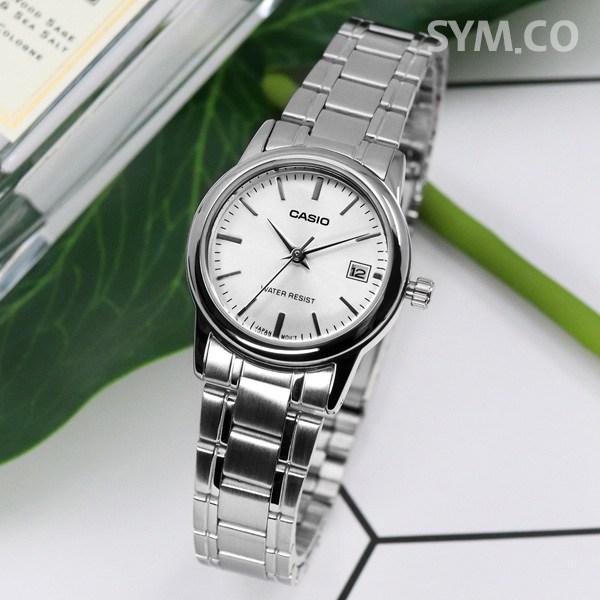 Casio Женские студенческие часы небольшого размера с минеральным стеклом и металлом