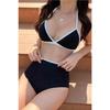 Women's Black And White High Waist Bikini Set