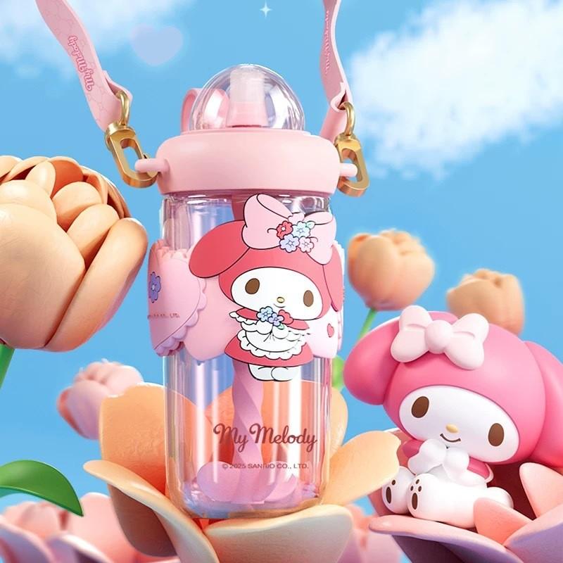 Многоразовая бутылка для воды Sanrio Melody из Tritan с герметичной крышкой для детей и взрослых