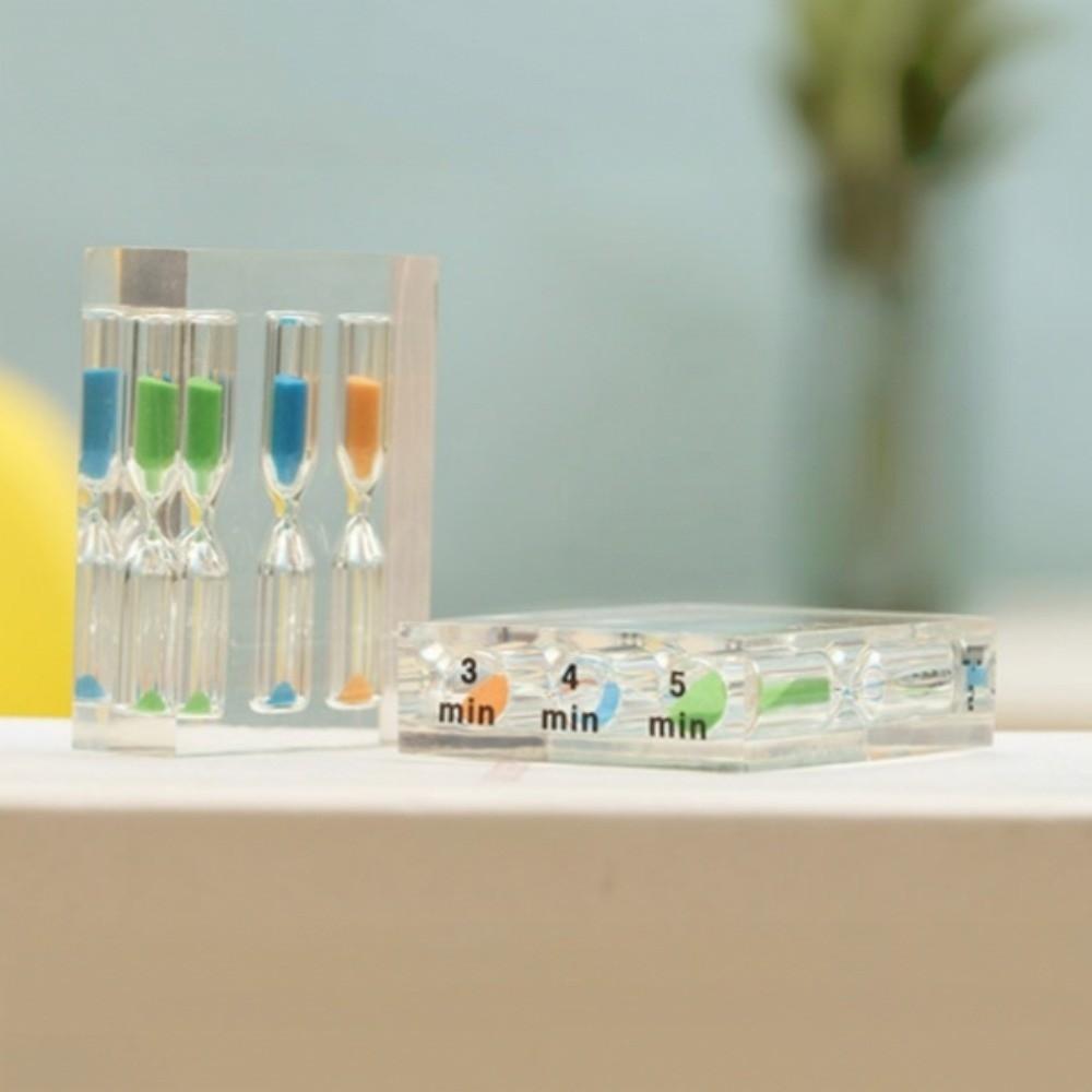 Portable 1/2/3/4/5 Minutes Hourglass 3 in 1 Sand Timer Clock Acrylic Hourglass Timer School Use