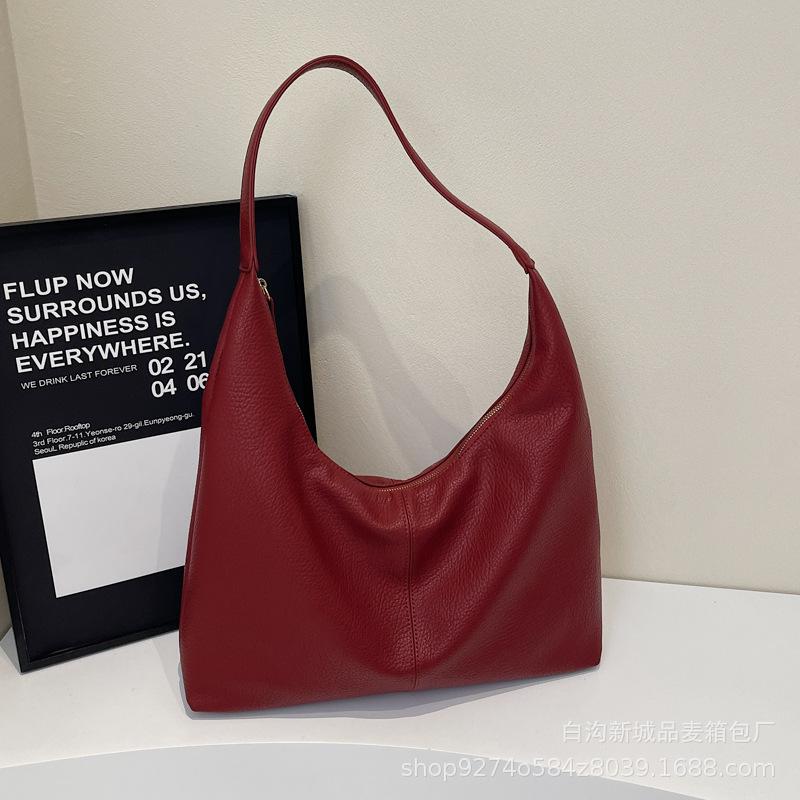 Casual Large-capacity Bag Women's 2025 New Popular Versatile Foreign Shoulder Bag Trendy Fashion Retro Tote Bag