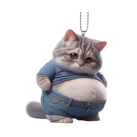 Автомобильный кулон Fat Belly Cat Car Подвеска Украшение Легкий Акриловый Подвесной Декор