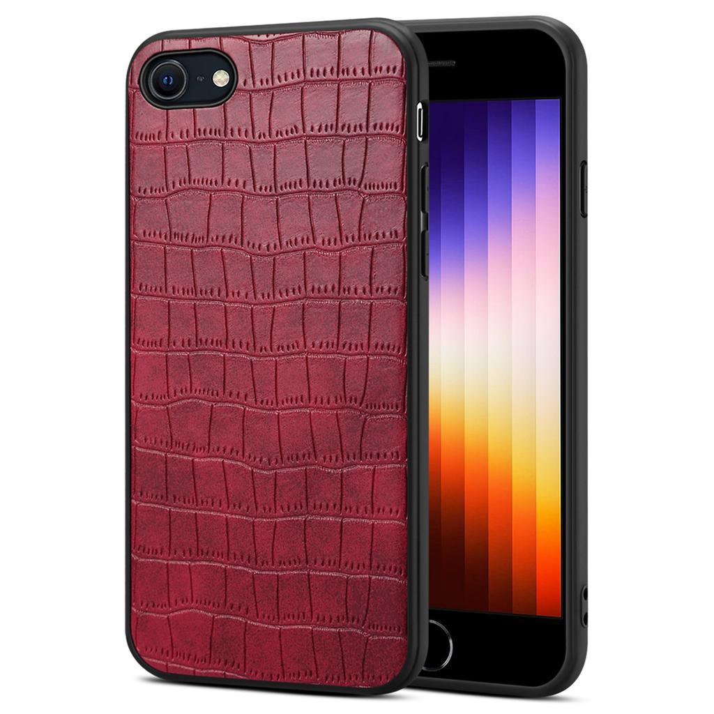Для iPhone 7/8/SE (2020)/СЕ (2022) Чехол из крокодиловой текстурированной искусственной кожи + чехол для телефона из поликарбоната + термополиуретана