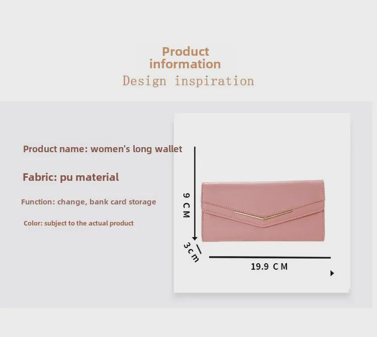 Женский длинный модный кошелек с тремя отделениями и отделениями для карт, из промасленной вощеной кожи в корейском стиле, большой вместимости.