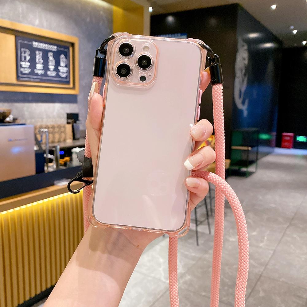 Чехол-ремешок для ожерелья через плечо, мягкий чехол для iPhone 15 Pro Max 14 Pro Max 15 Plus 13 12 11 Pro Max, противоударный силиконовый чехол